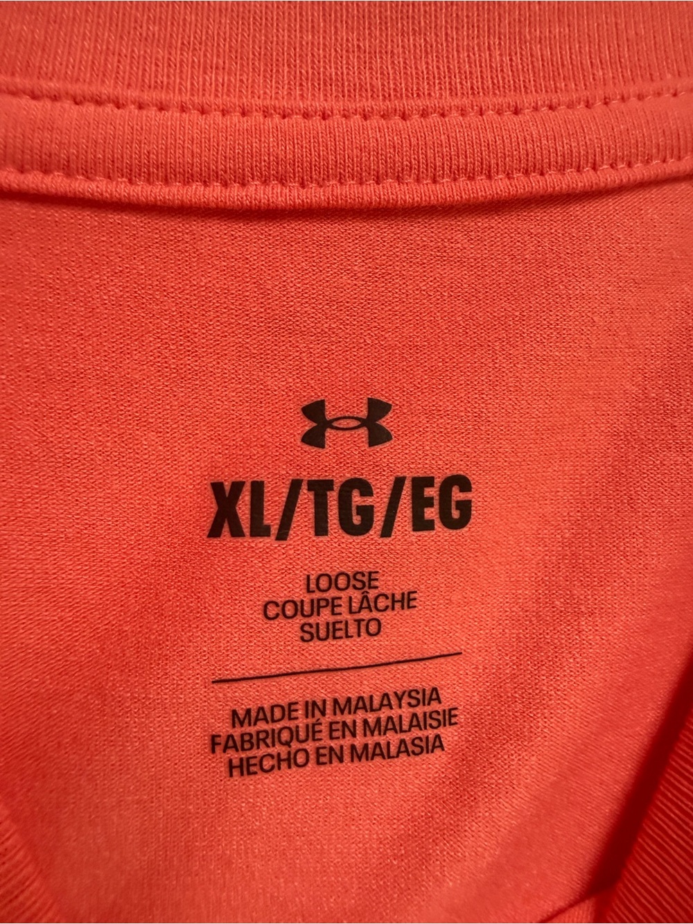 Under Armour Coral-Pink Logo Athletic Tee XL - Picture 3 of 4